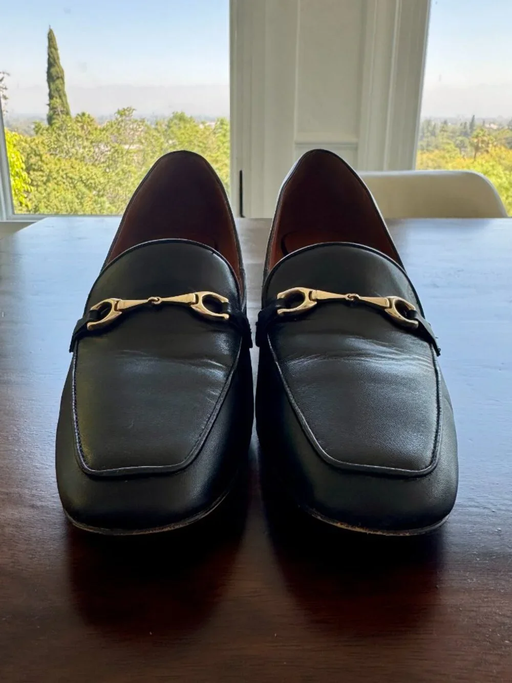 COACH Nea Block Heel Leather Horsebit Loafer